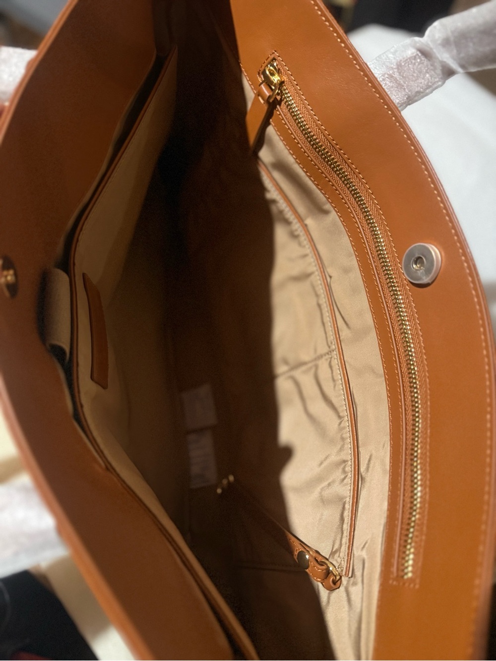 Quince Evelyn Work Tote Color - Cognac - Picture 3 of 4